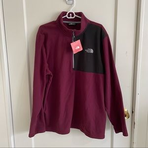 Men’s North Face Quarter Zip Deep Garnet Red - XL